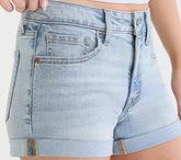 Stretchy High Waisted Denim Shorts