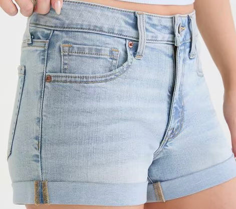 Stretchy High Waisted Denim Shorts
