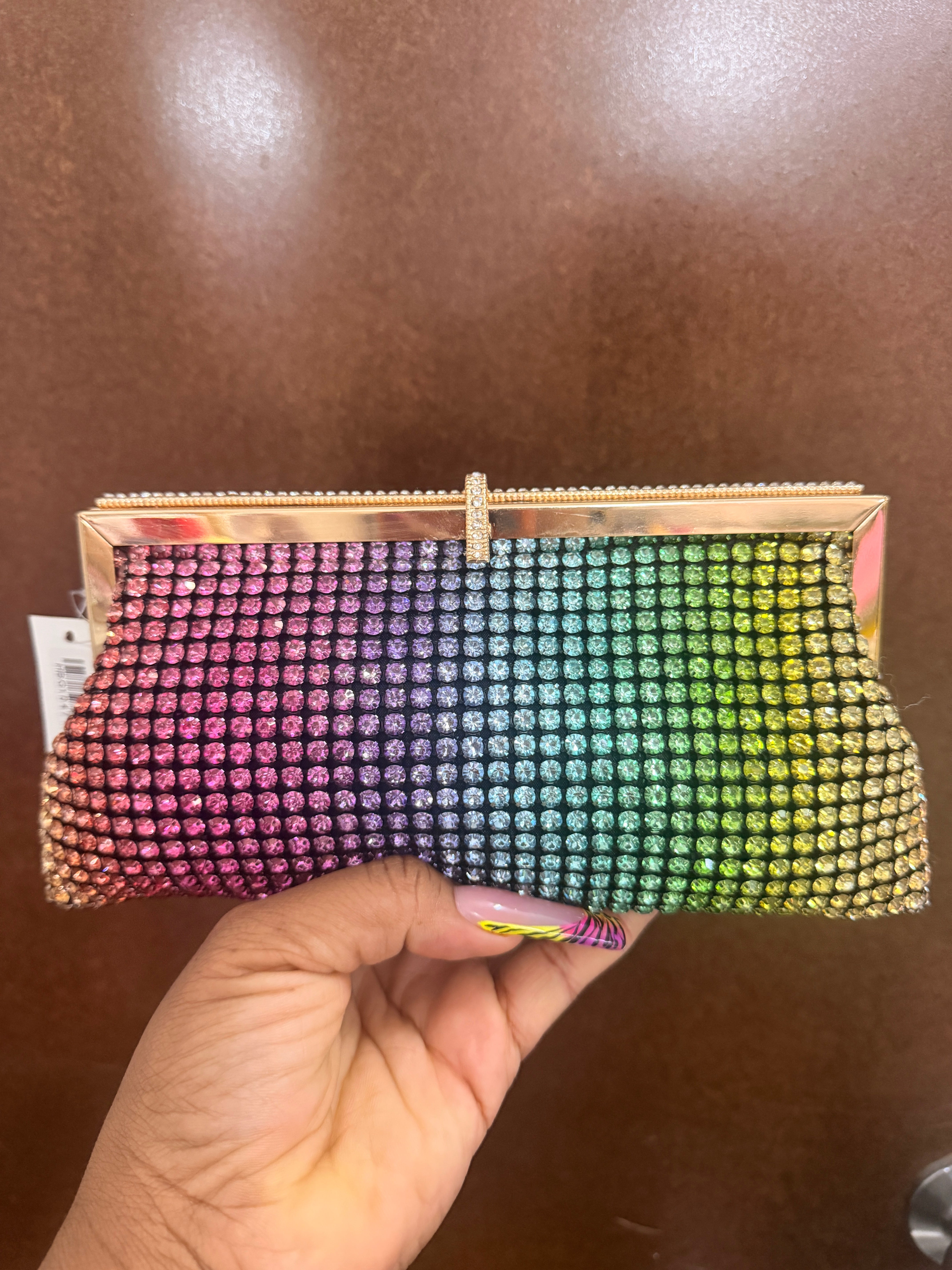 Multicolor clutch purse